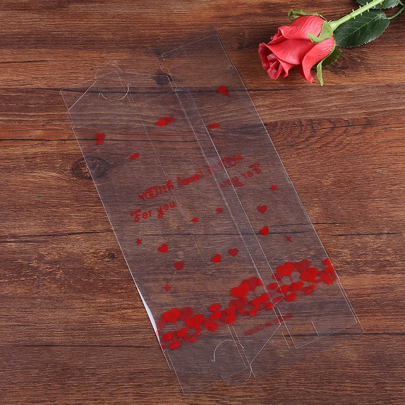 Популярная пластиковая упаковочная коробка из ПВХ с милым принтом в виде сердца и медведя Валентина, Прямая поставка с завода