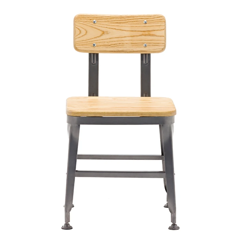 Industrial Taco Metal Dining Chair With Wooden Seat