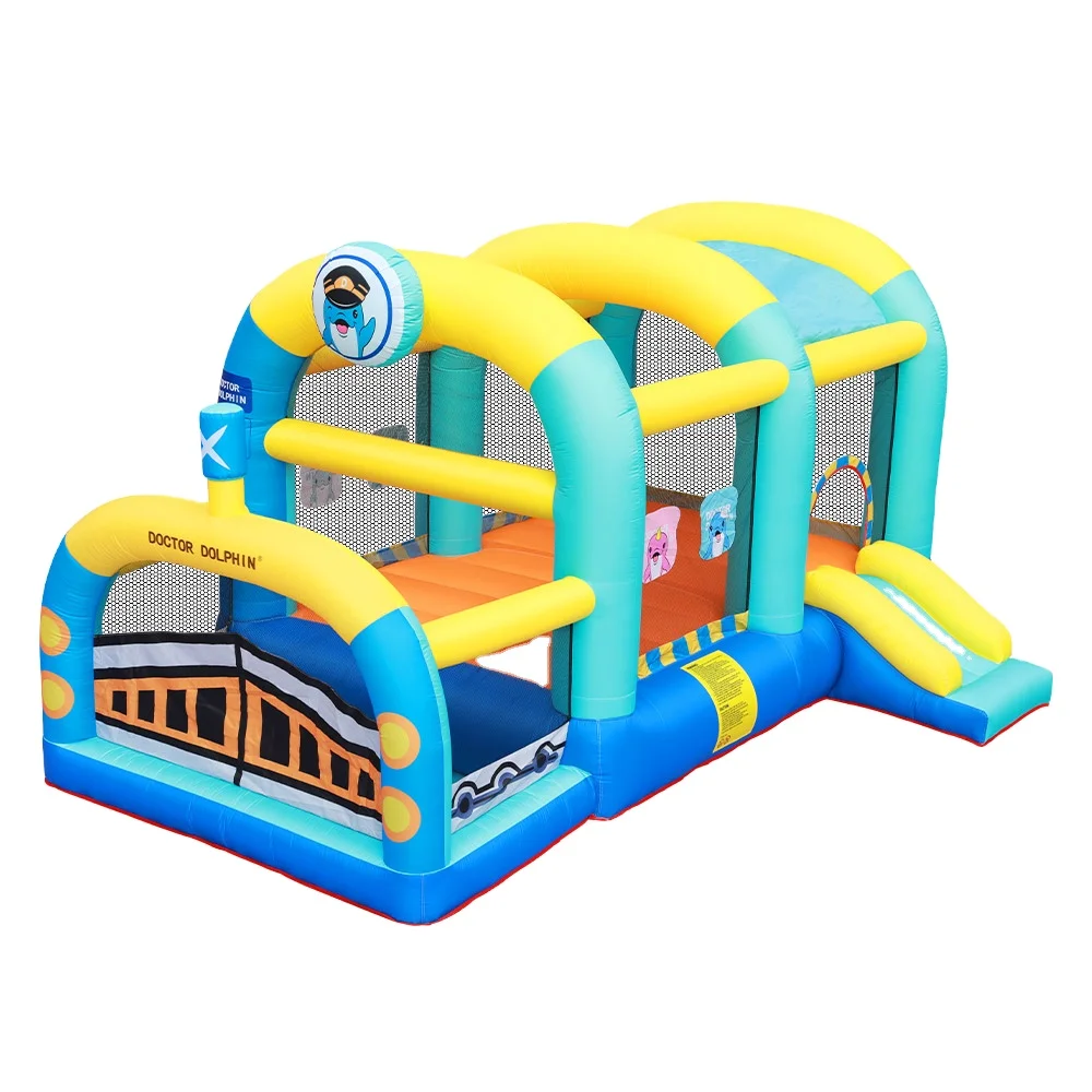 Doctor Dolphin wholesale Cheap price amazing jumping bounce house kids inflatable castle bouncy