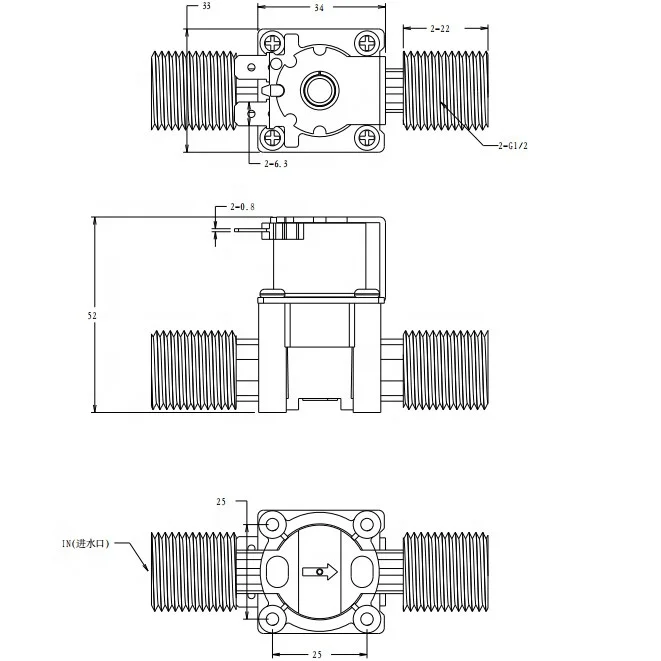 24V DC Solenoid Valve Electric Current Electromagnetic Normally Close  One Way Plastic Valve Inlet Water Solenoid Valve