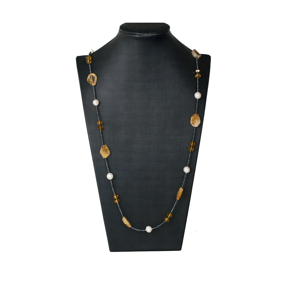 pearl jewelry 2021 popular necklaces designs natural hematite bead necklaces pearl necklace