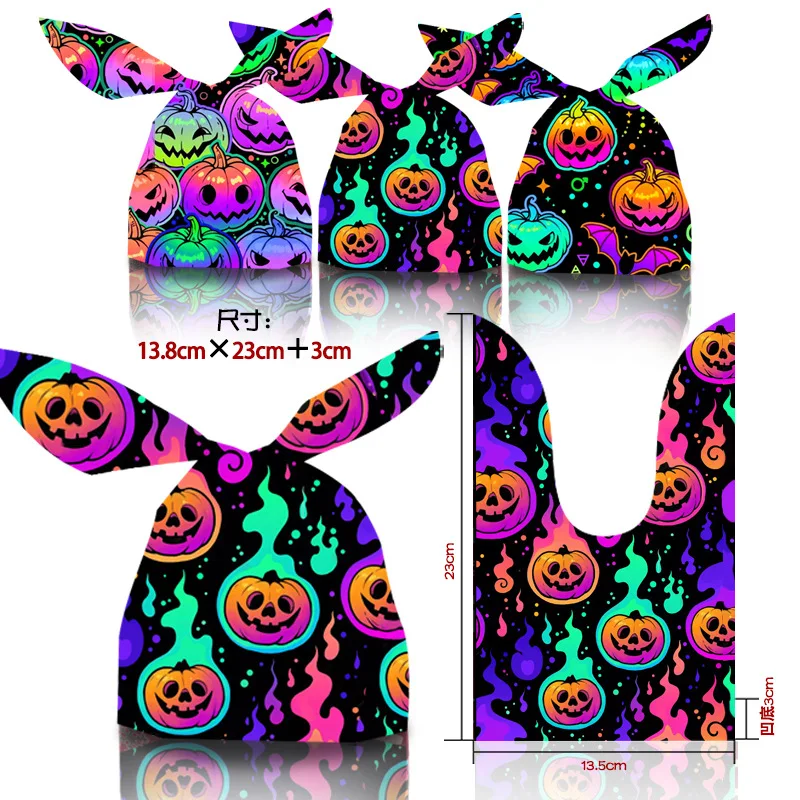 2023 New Halloween Package Bag Rabbit Pumpkin Candy Biscuit Snack Bag Halloween Gift Bag for Kids