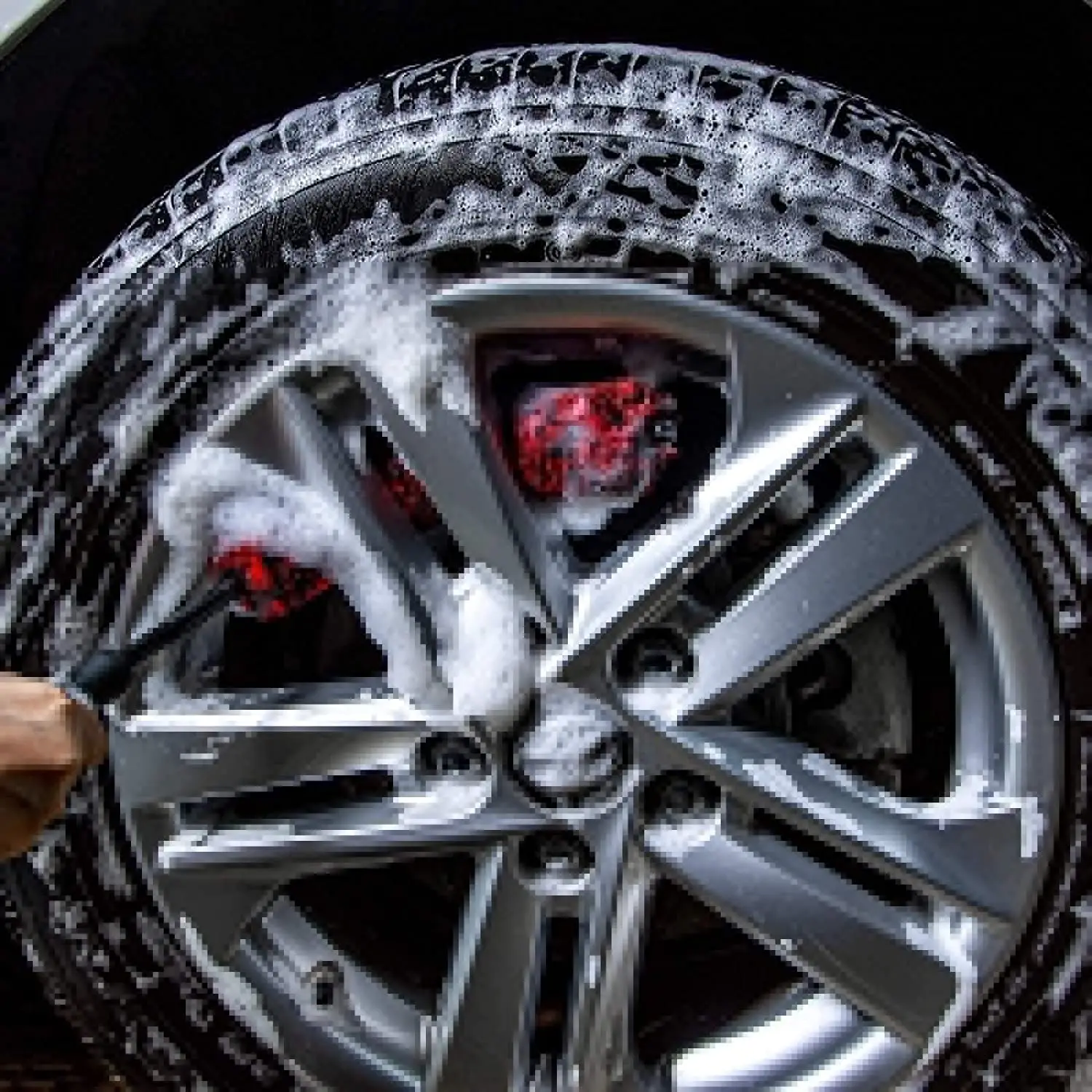 The Car Washing Brush Cleaning Industrial Microfiber Extended Reach Handle Wheel Rim Cleaning Brushes