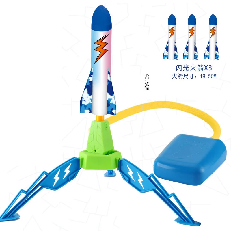 Jump Soaring Rocket LED Pump Jump Adjustable Launcher Flying Dueling Foam Rockets
