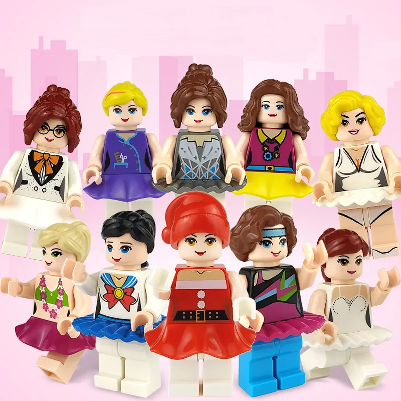 Princess Girls Building Blocks Assemble Bricks Action Mini figures Toys For Kids Christmas Gifts