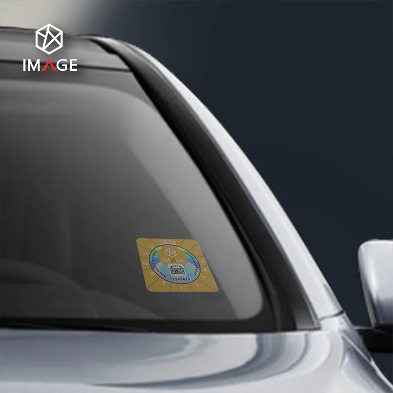 Holographic Vehicle Technical Inspection Label for a Car Plate Application