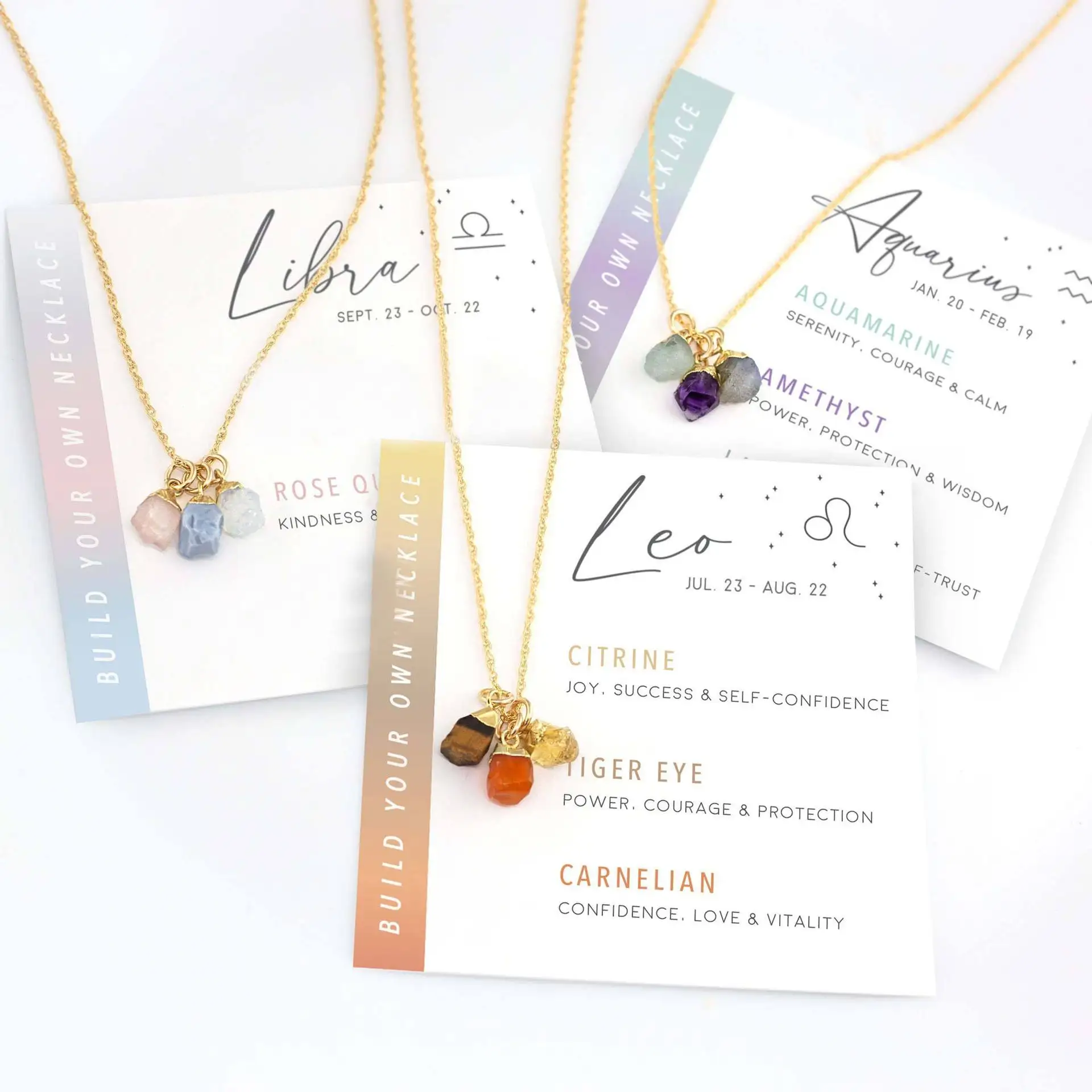 2024 Personalized Healing Crystal Gemstone Gold Plated Stainless Steel Fashion Jewelry Necklaces