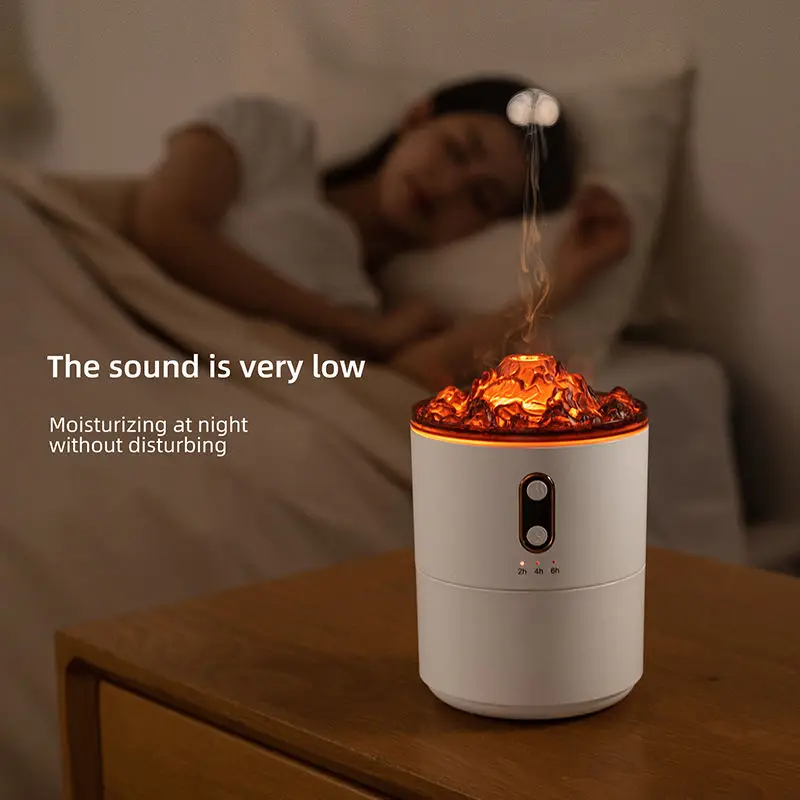 Electric Mini USB Air Humidifier Bedroom Home Desktop DC5V Ultrasonic Cold Fog Atomizer Simulation Flame Canister Hotels