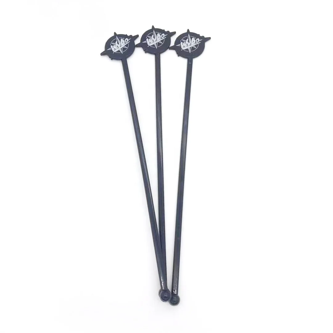 Hot Selling Coffee Plastic Stick Cocktail Wedding Custom Drink Stirrer Clear