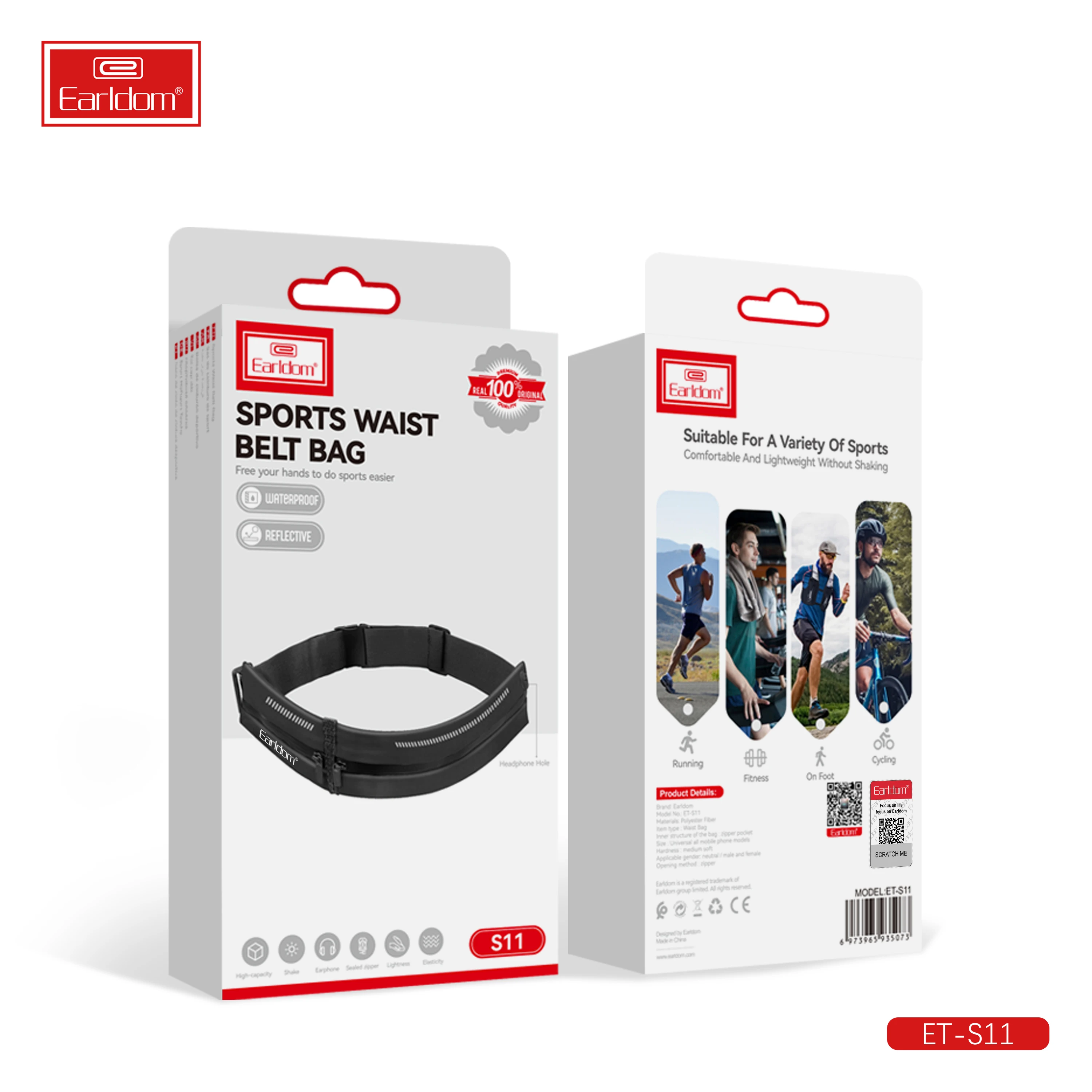 Earldom Waist Bag Pack Outdoor Sports Belt Bag Night Warning Visible Fanny Pack belt bags for women