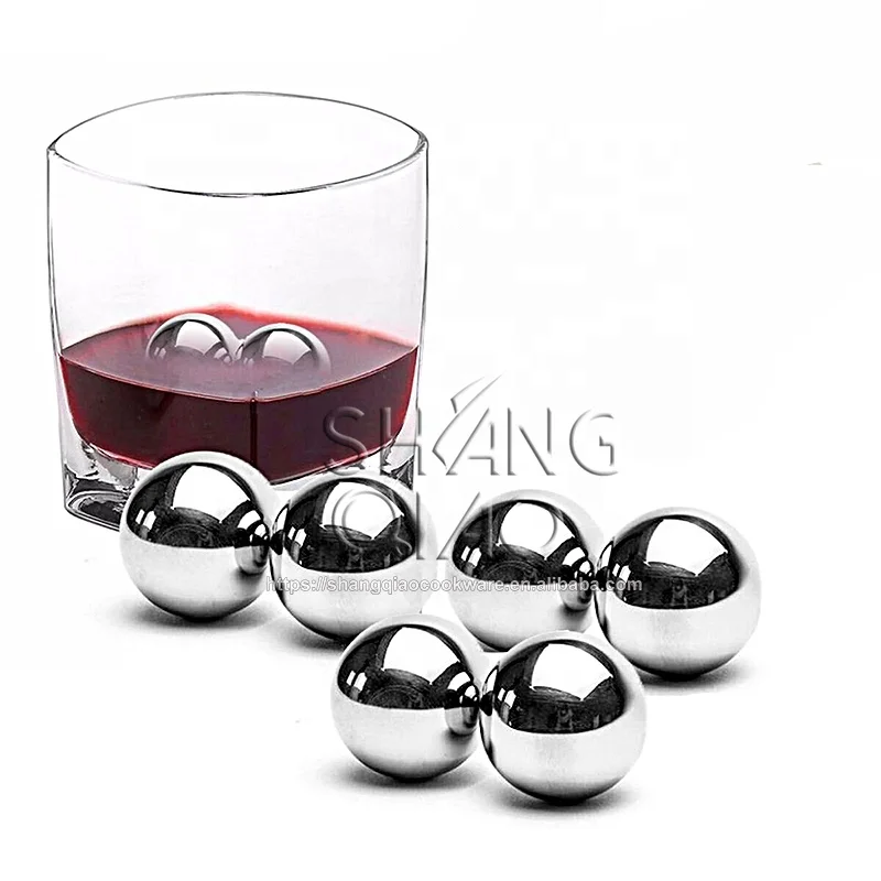 Ice Rock for Wine Stainless Steel Ice Cubes Cooling Ball Whiskey Stones Reusable Metal Ice Cubes for Whiskey Bourbon Scotch