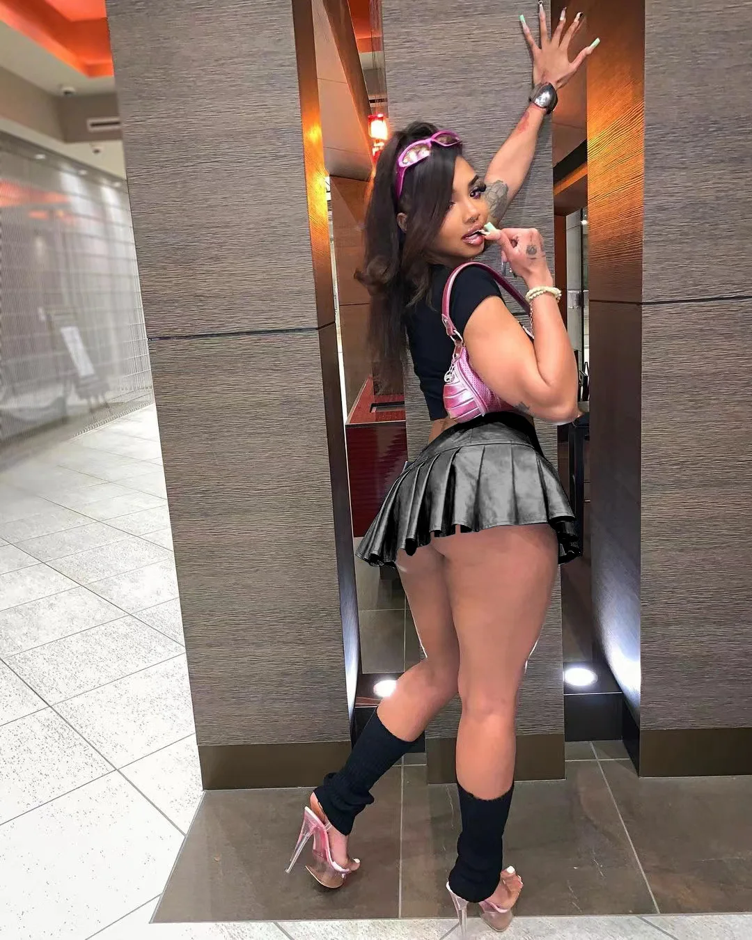 Sexy Club Outfits High Waist Pu Leather Pleated Mini Skirts for Women 2023 Cute Fashion Y2K Short Skirt Clubwear