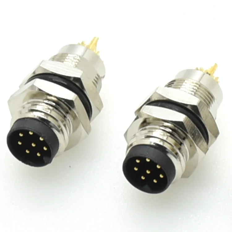 High cost performance Industrial automation socket rear fastened 8 pin male circular connectors M8