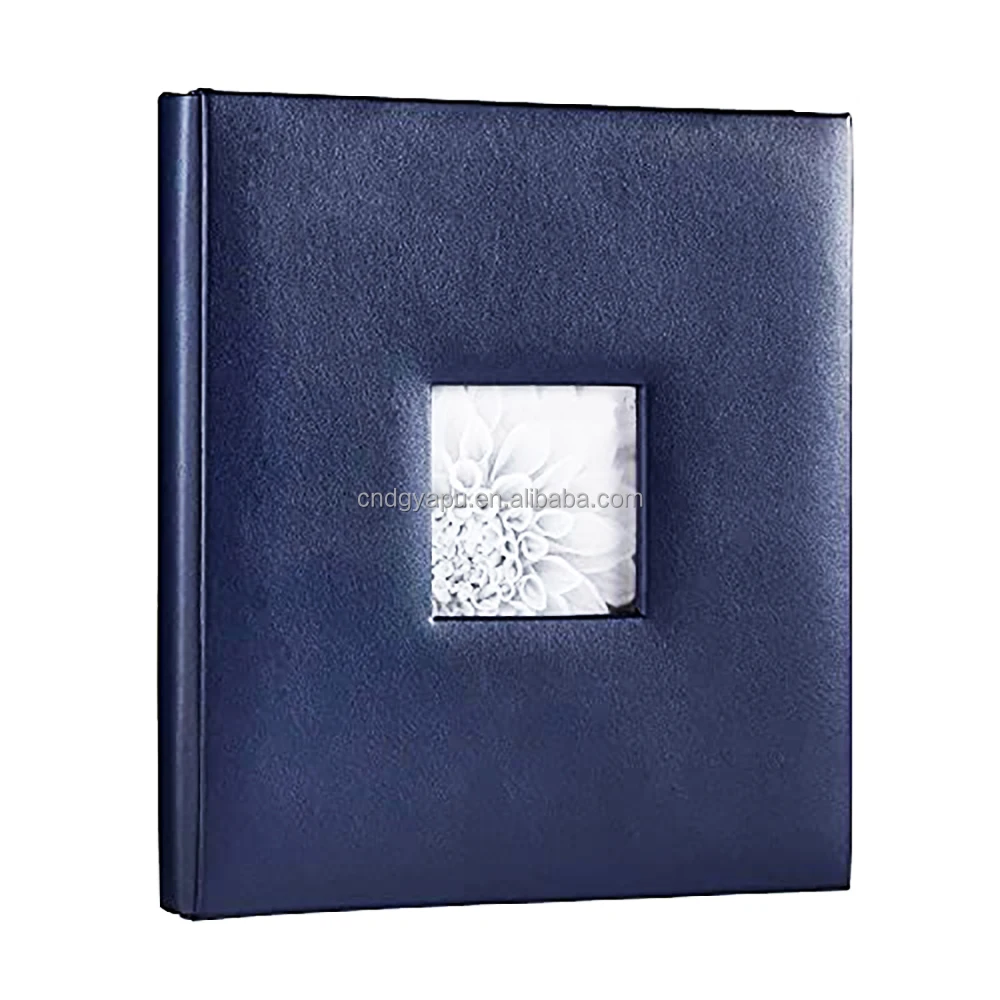 Factory customized bag square window 4*6 inch photo album PU leather PVC shell non-perforated photo album