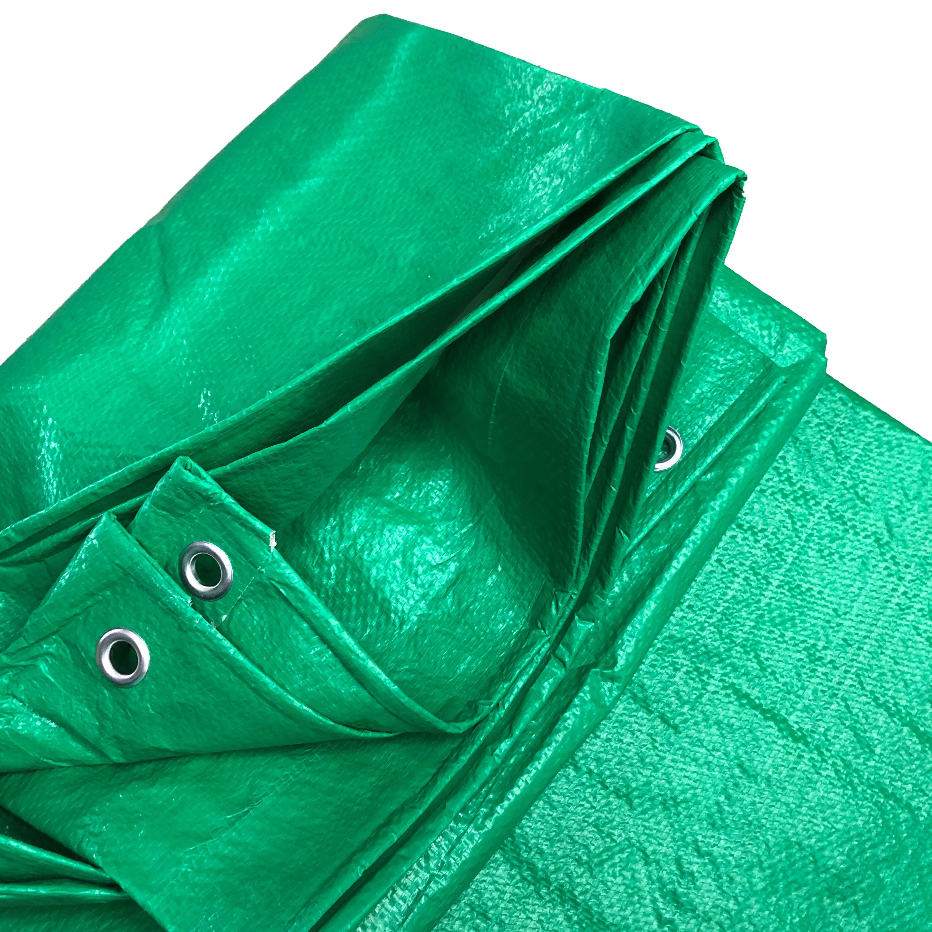 Multi-purpose Outdoor Cover Customized  PE Laminated Green White Color Plastic Fabric Waterproof Poly Tarp Car Tarpaulin