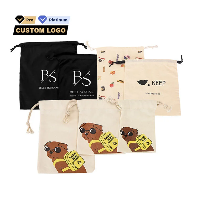 Wholesale Cotton Dust Drawstring Bag Handbag Recycle Eco-friendly Watch Jewellery Dustbag