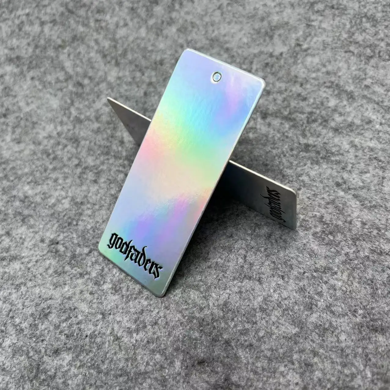 Rainbow Holographic Tag Custom Logo Accessories Sealing Clothing Paper Label Holographic Swing Tag with Hologram