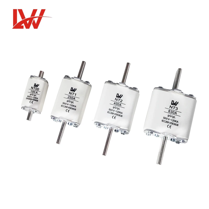 NT00  NT1 NT2  NT3  63A 80A 100A 125A 160A 200A 250A  500V  Low voltage ceramic fuse