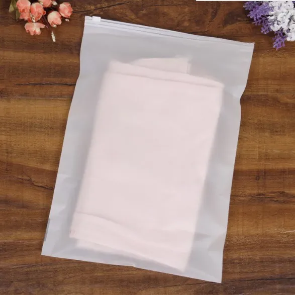 Customized plastic Transparent PE Resealable Slider zipper bag Clothing storage ziplock bag for package
