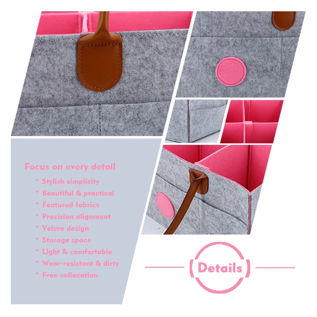 Felt Baby Diaper Caddy Organizer by Family Top Choice Unisex Holder Bag for Newborn Essentials Storage bin