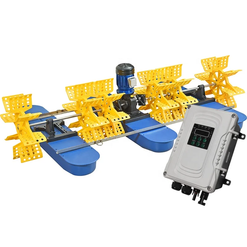 famous manufacturer 48v 750w floating solar paddle wheel pond aerator and fish pond solar aerators made in china