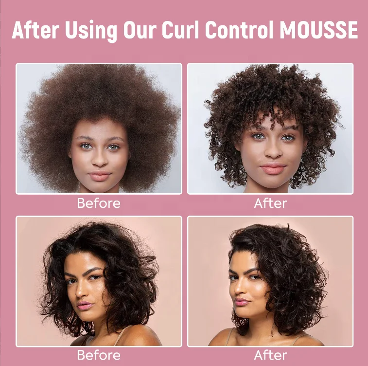 Ready to ship Hair Styling Mousse Natural Anti- Frizz Strong Fast Styling mousse  curly hair mousse  Foam hair styling products