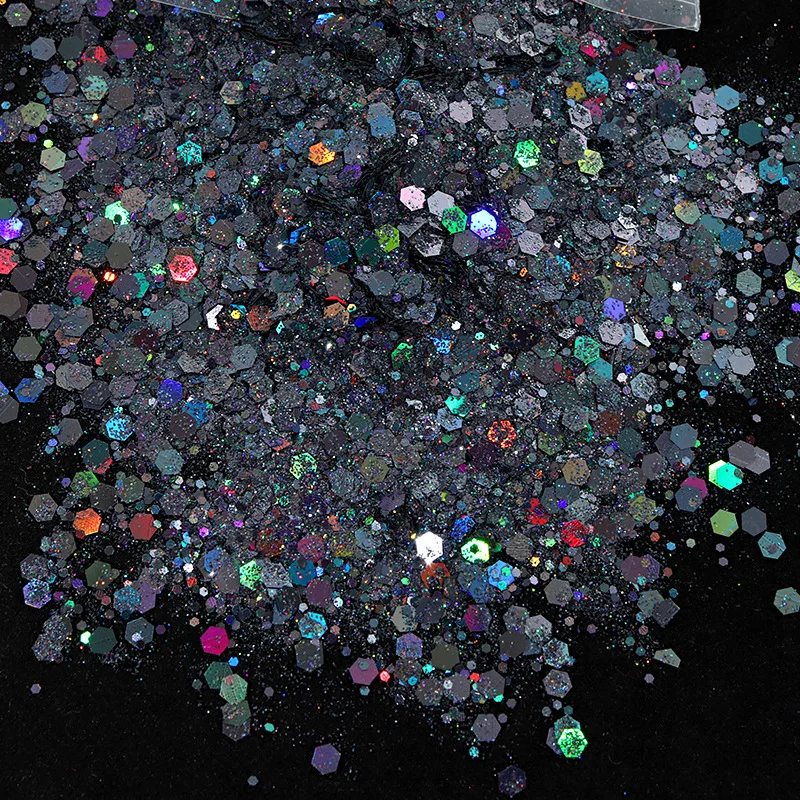 Wholesale 50g Flatback Resin Glitter Powder For Tumblers Shoes Bags Garments Nail Art with Glue Technics