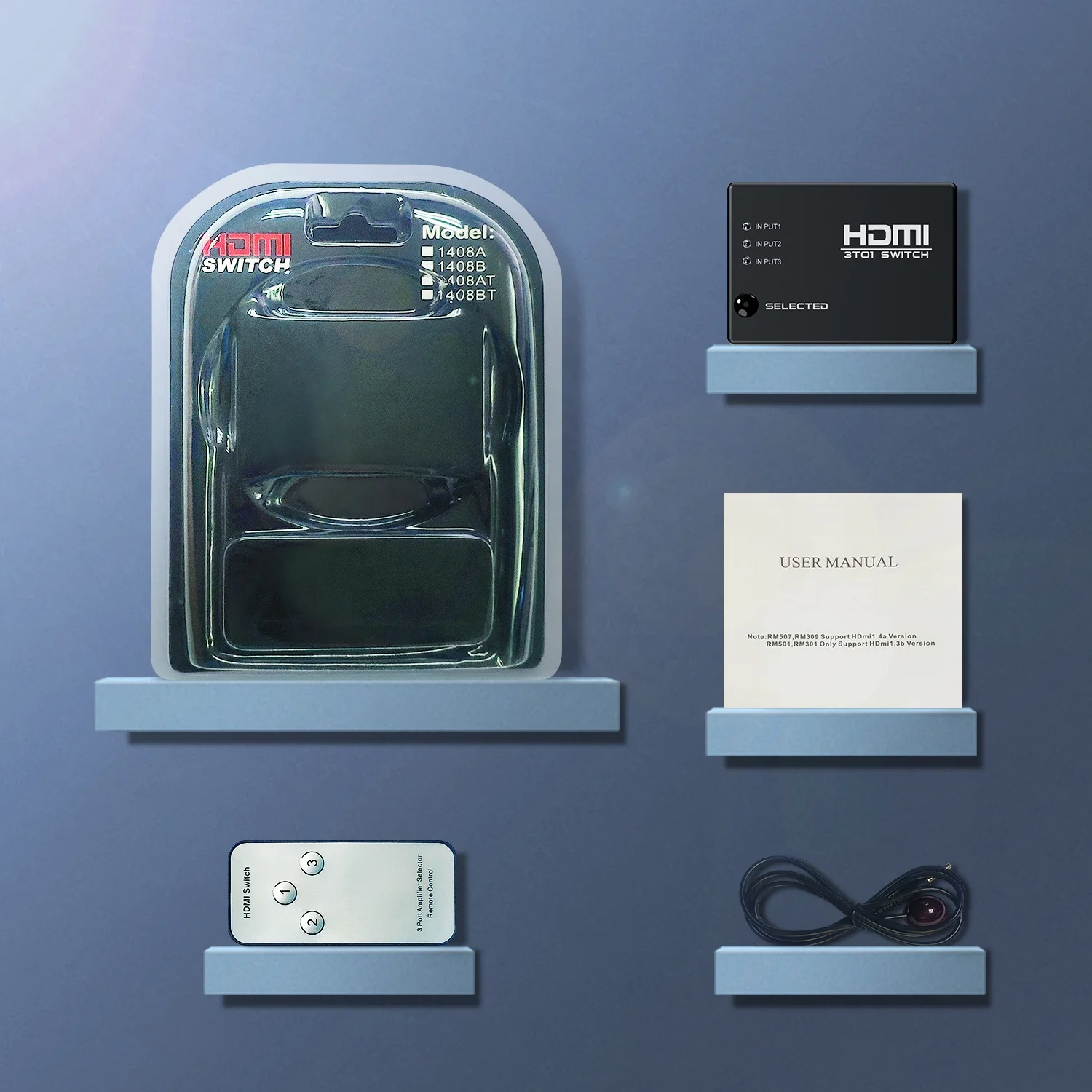 
1080P 3D 3 Port HDMI Switch 3x1 Auto Switch 3-In 1-Out HDMI Switch Converter Cable 