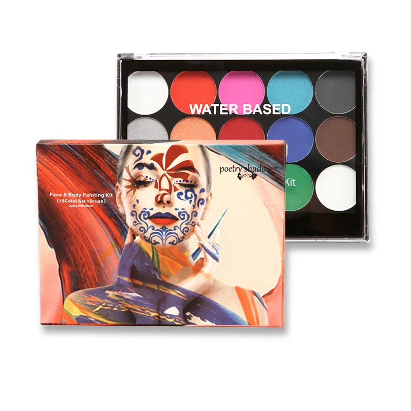 15 Colors Body Makeup Non Toxic Safe Oil With Brush Party Tools Art Supplies Water-Soluble Face Painting