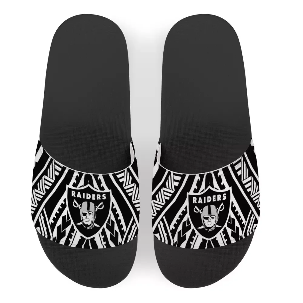 NFLE Girls Slippers Polynesian Tribal Design Outdoor Casual Slides Custom Logo Sandals For Women and Ladies Seahawks Slippers