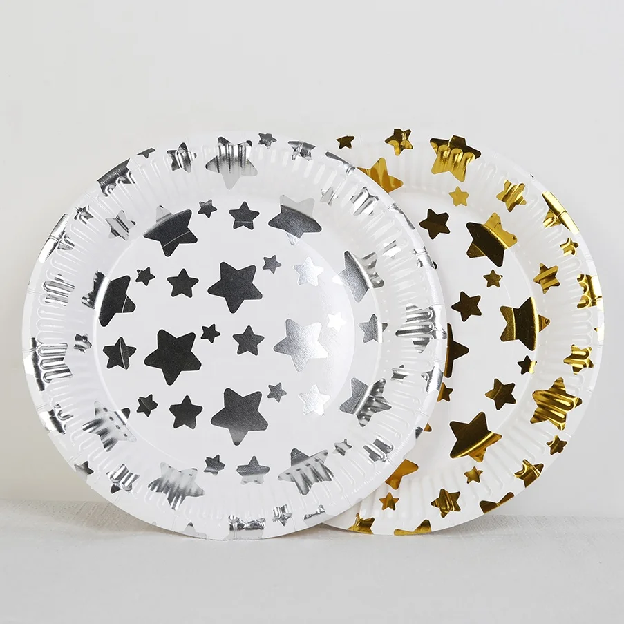 China OEM manufacturer round star shape coated paper plates
