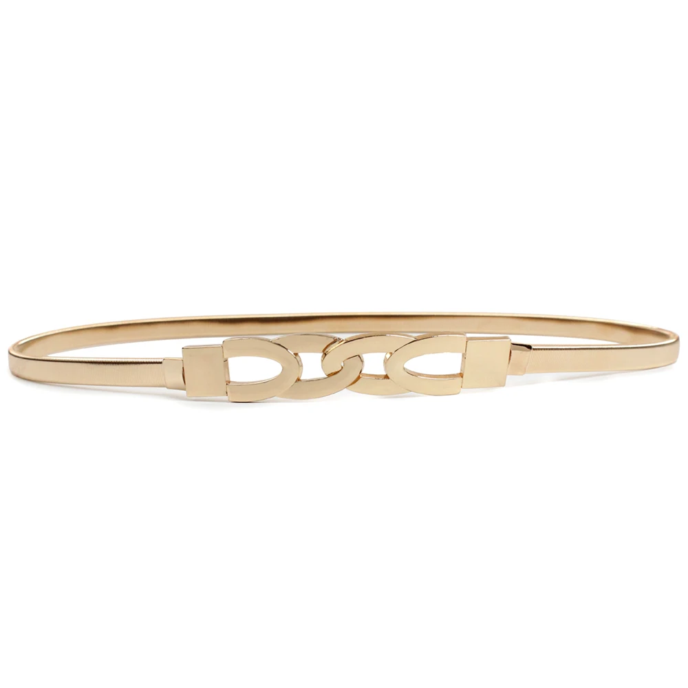 Wholesale Metal Elastic Waist Belt Fashion Elastic MEtallic Belts Alloy Buckles Elastic Belt Metal Customization and Wholesale