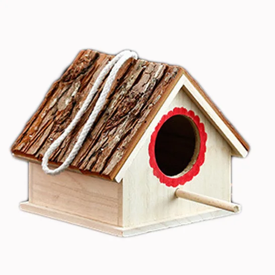 Country style outdoor bird cage mini retro birdhouse for bird feeder