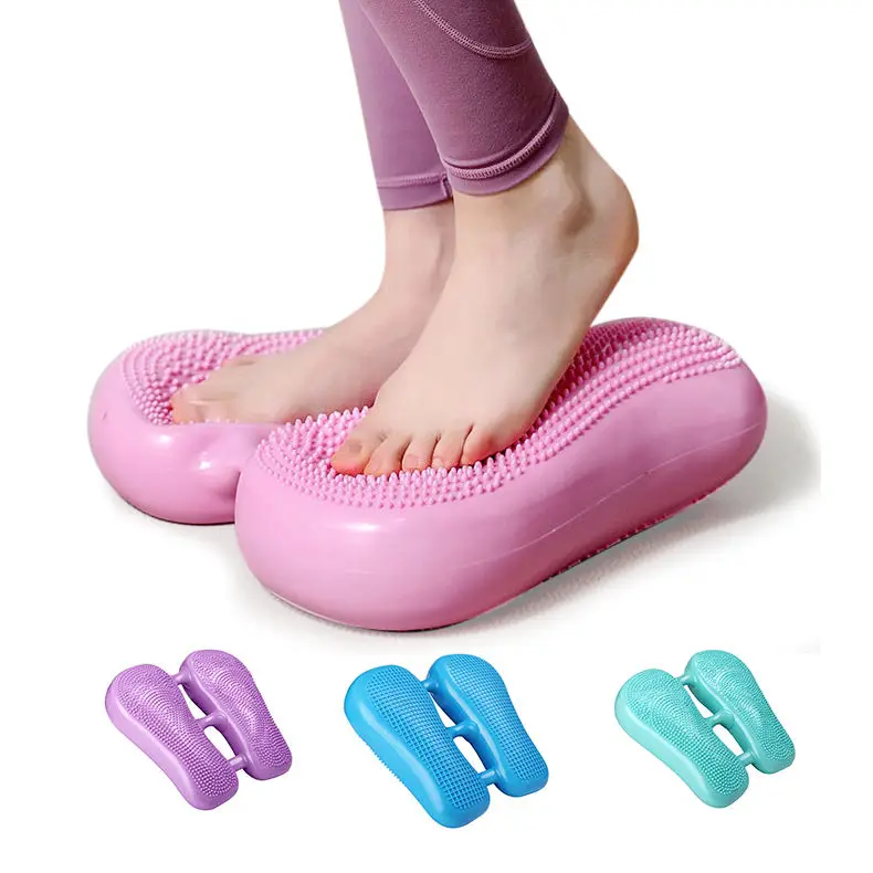 Home Gym Exercise PVC massage Dots Air Mini Wobble Balance cushion Board Inflatable Stepper for Foot Peddle Trainer