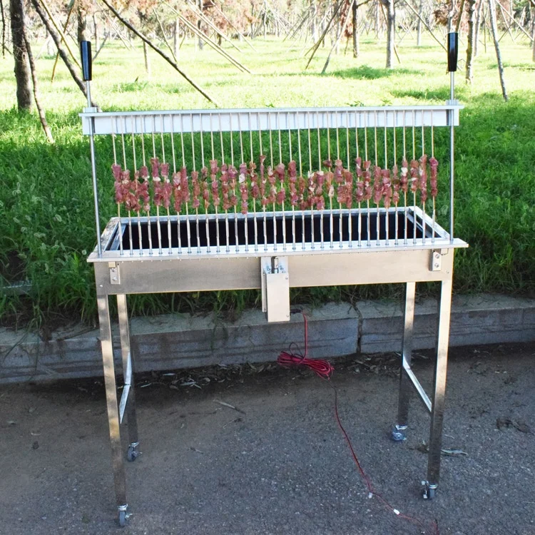 Stainless Steel Automatic Italian Arrosticini Spiedini BBQ Charcoal Skewer Shish Kebab Grill