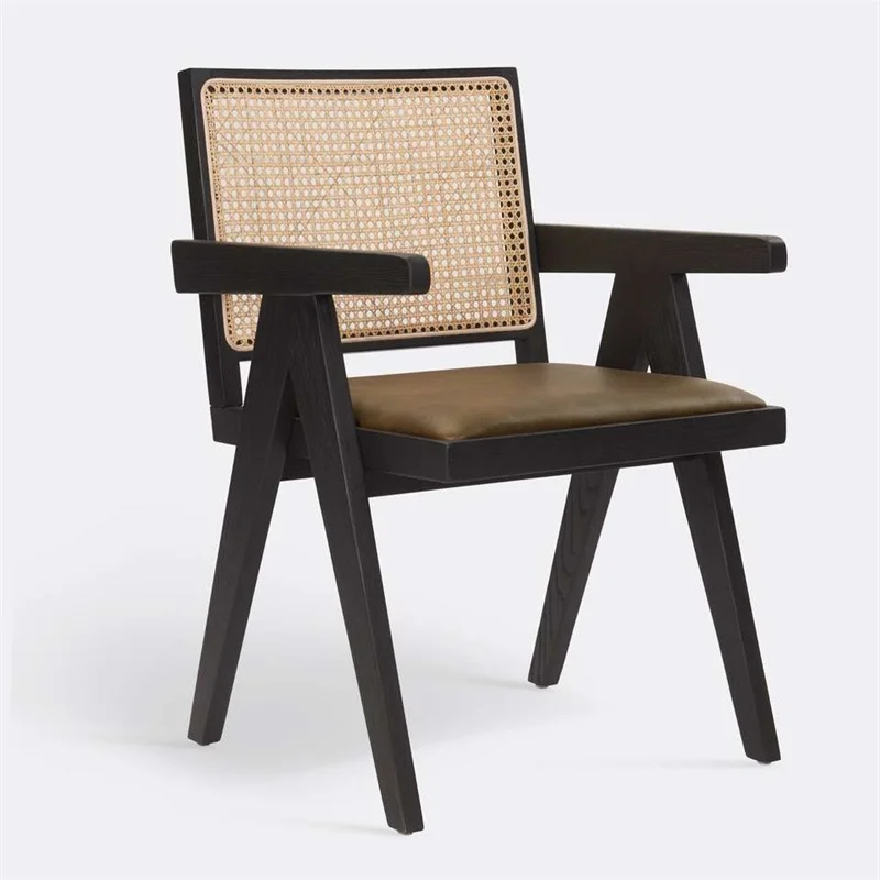 Leisure Style Cafe Shop Living Room Furniture Ash Wood Design Rattan wicker chairs  Dining Cane Cesca  Chair sthle cadeiras