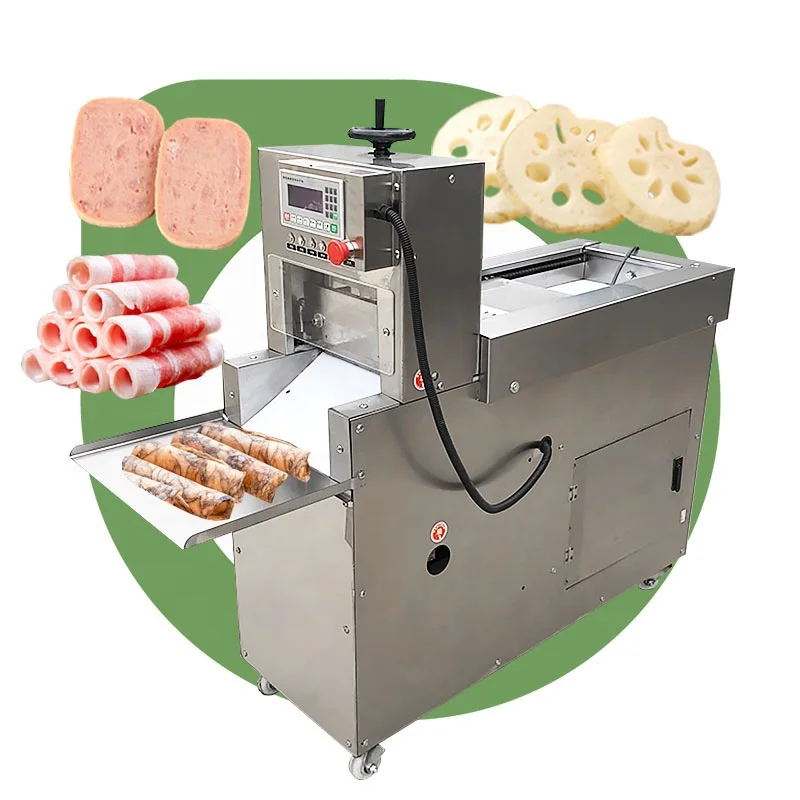 Industrial Conveyor Belt 15 Inch Flat Hotpot Meat Cut Thin Fully Automatic Ham Fleisch Slicer Slice Machine to Italy