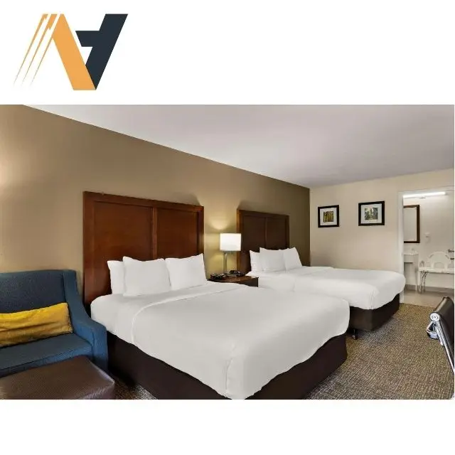 Hardwood Wholesales OEM ODM Wooden Material wardrobe folding beds compression sofa Hotel Bedroom Furniture for Comfort Inn