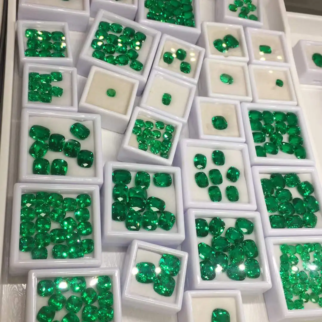 Wholesale Manufacturer Octagon Lab Grown Emerald Inclusion Price per Carat Hydrothermal Colombian Emerald for Jewelry Making