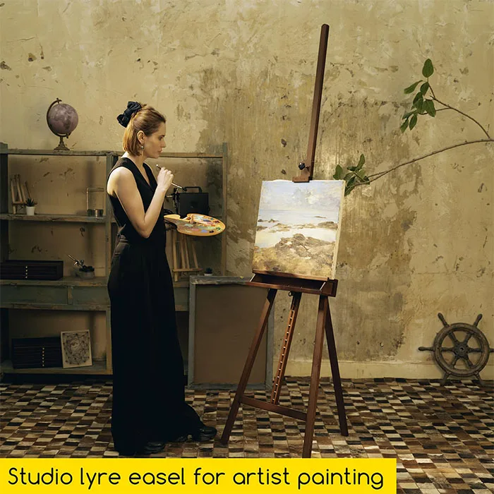 MEEDEN Studio Beech Wood Easel Stand A-frame Tripod Easel for Painting