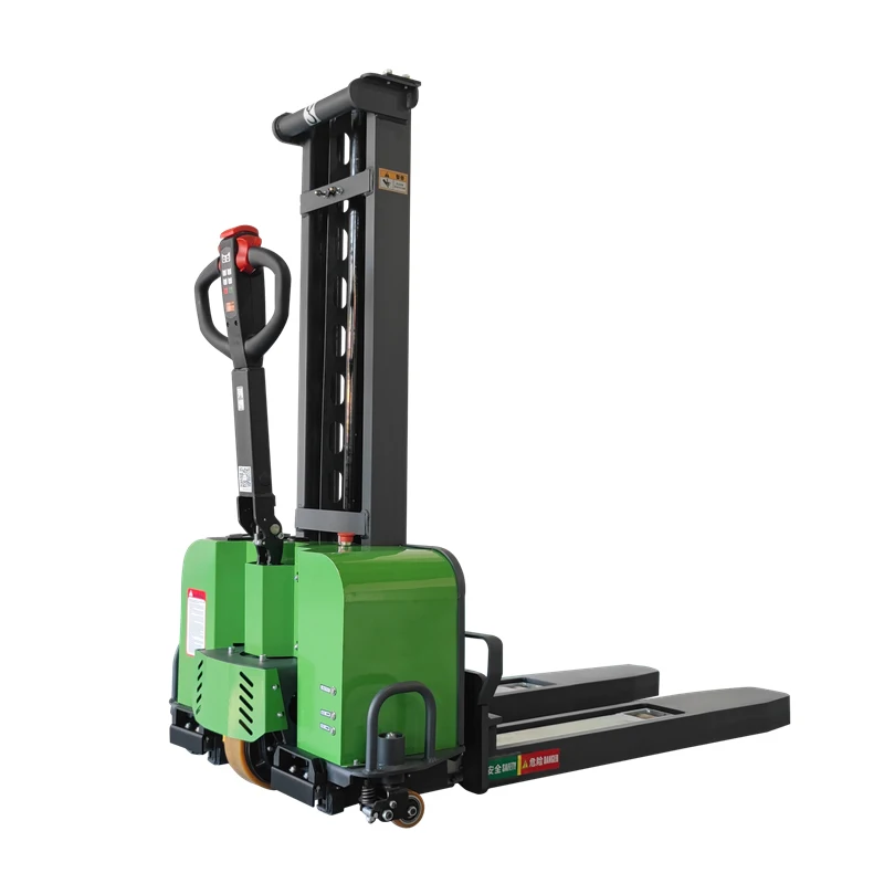 hot sale pallet truck 1.5 ton self lift full electric stacker 1.5m portable self loading stacker