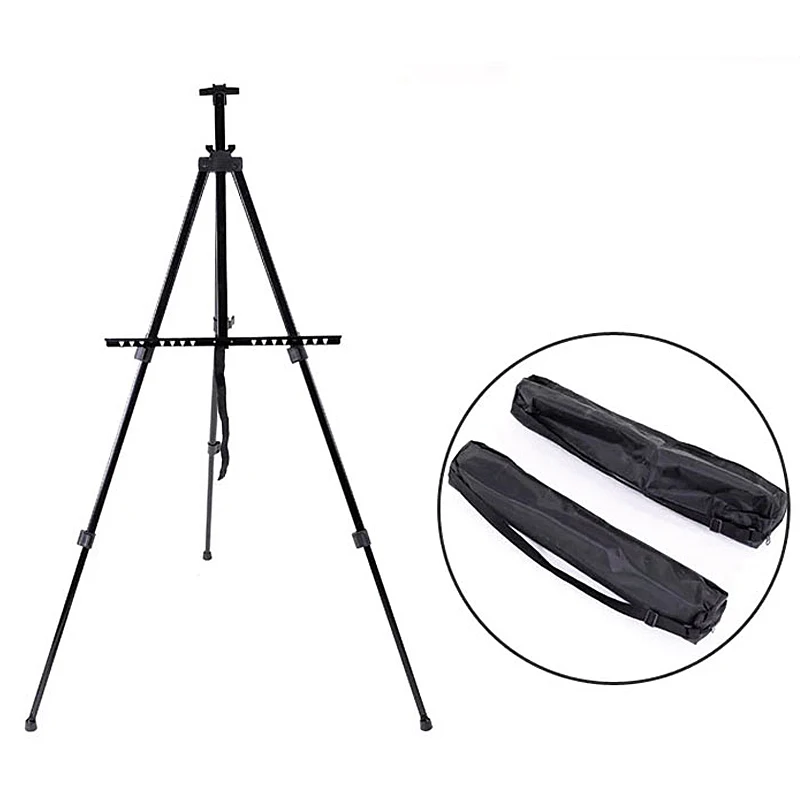 66 inches tall folding display artist easel stand with carry bag for floor/table-top drawing and displaying