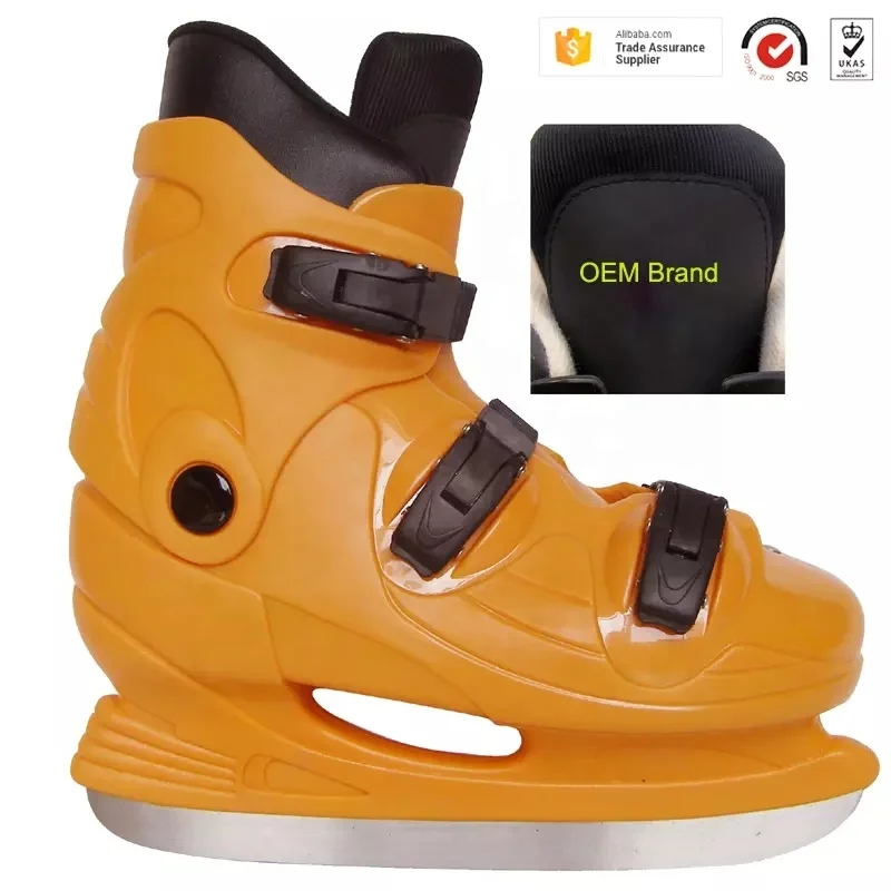 Custom Ice Rink Skates Shoes Professional PP Shell Black Hockey Ice Skating Shoes