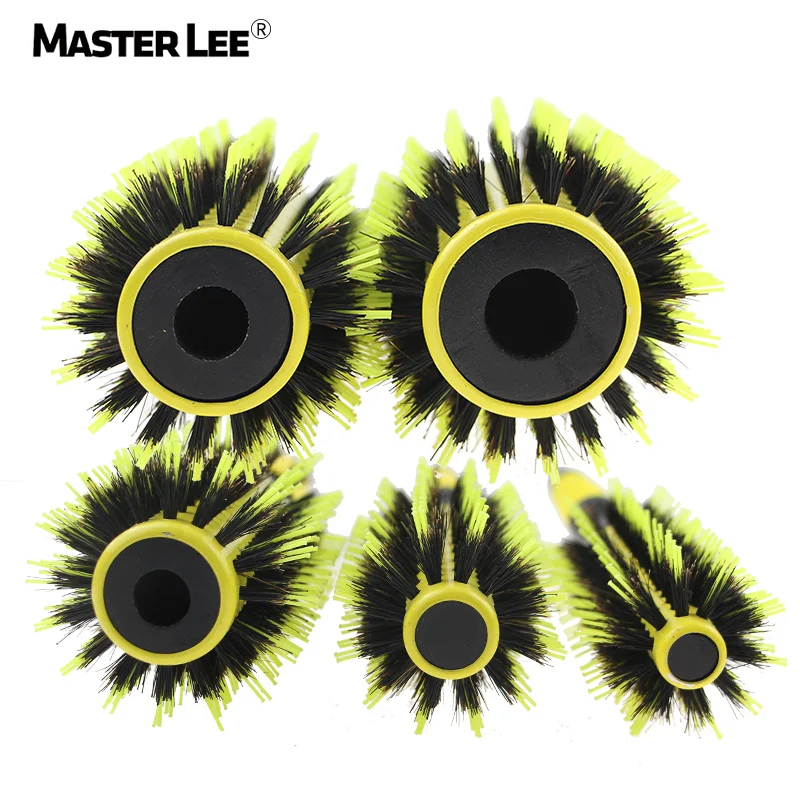 Shining Yellow Ceramic comb heat resistance round brush boar bristle other styling tools styling brush