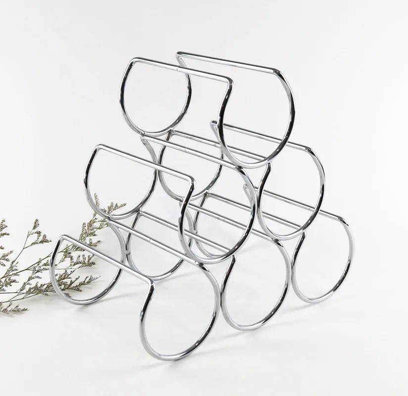 Unique Custom Stainless Steel storage holder black Home Metal Wine Holder Red Wine Rack