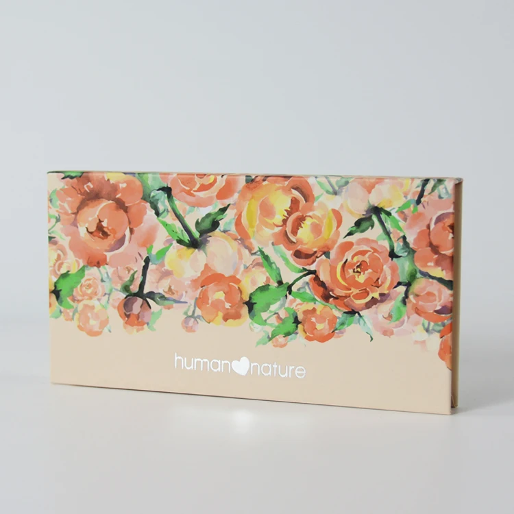 Popular custom made empty eye shadow paper palettes packaging blush eyeshadow makeup cardboard pallet with magnetic closure