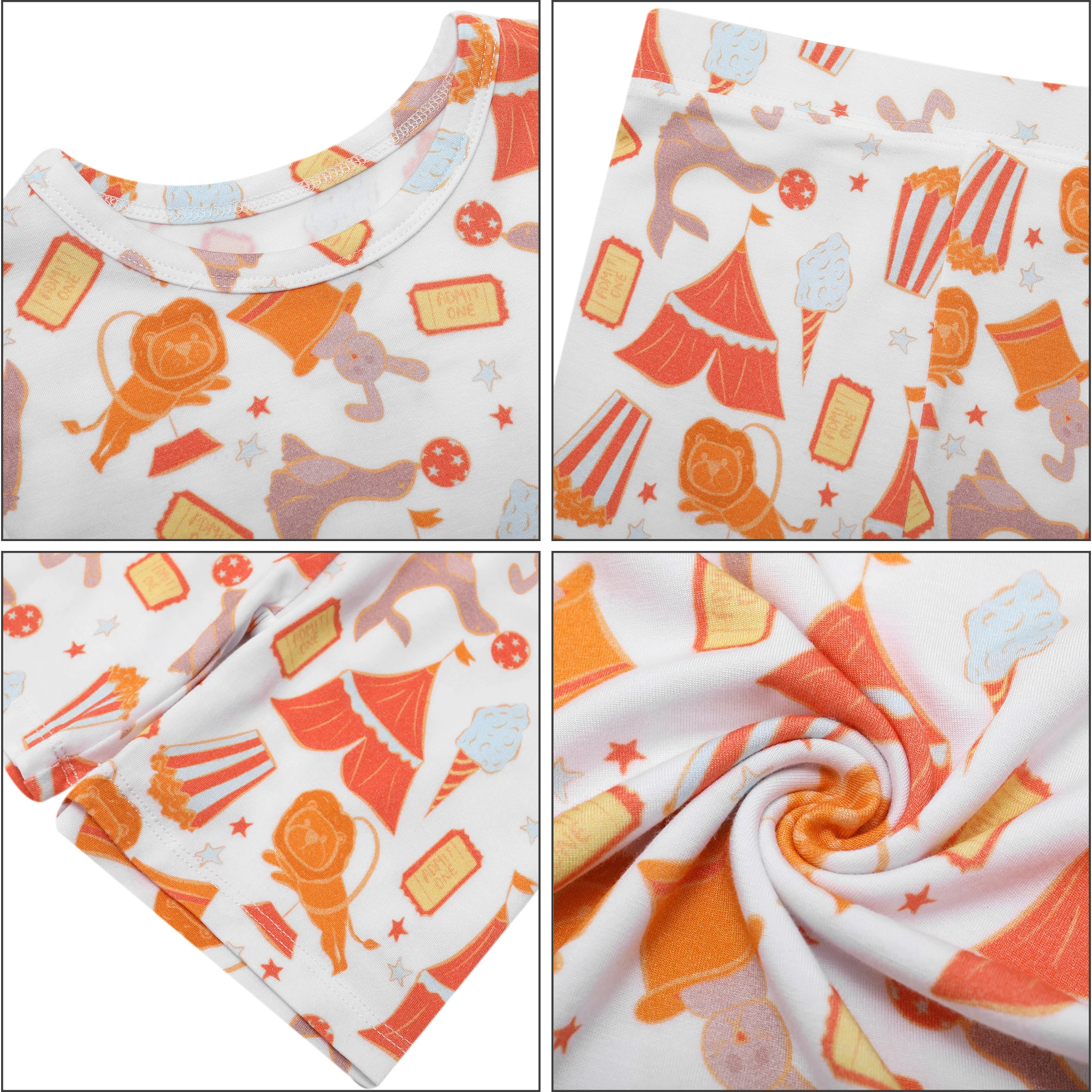 2024  Custom Patterns Two Piece Sleepwear Long Sleeve Baby Kids Pajamas Set