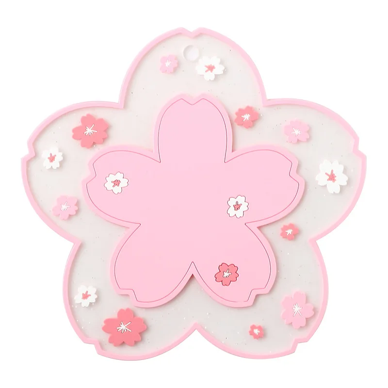 Домашний силиконовый коврик в японском стиле Сакура, нескользящая подставка из ПВХ