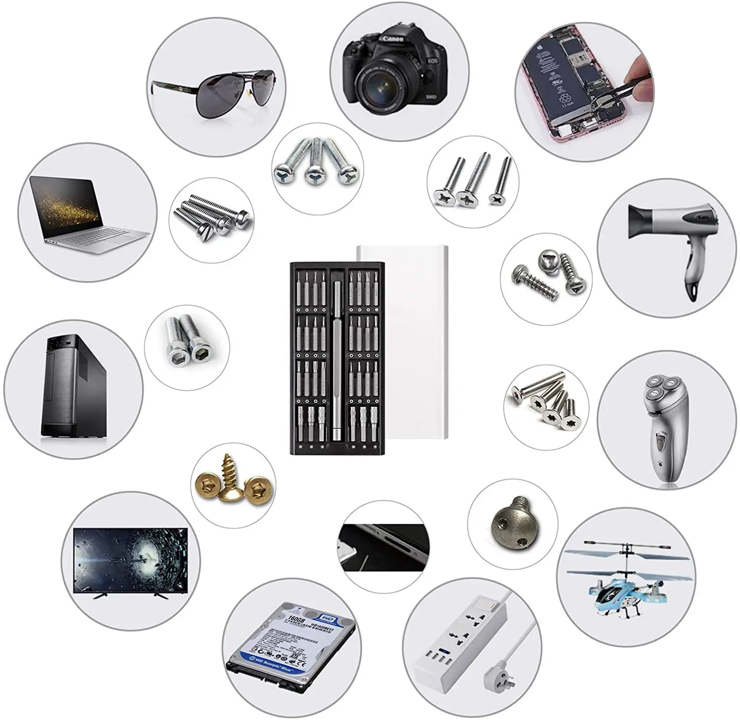 Multi functional precision small portable screwdriver set for mobile phones, computers, home repairs, manual tools