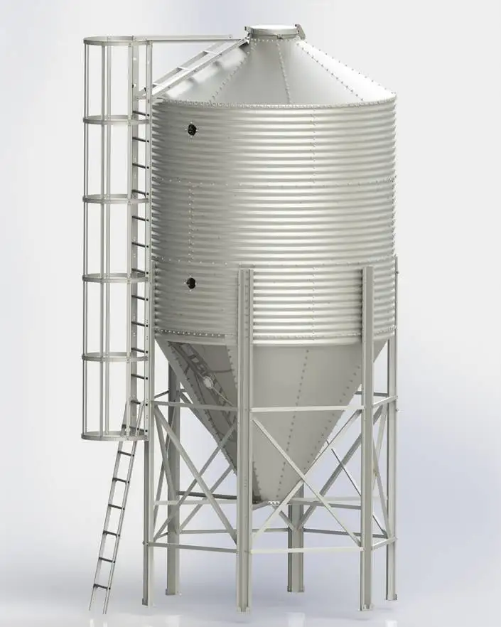 Agrieso 275gsqm Hot Dipped Galvanized Feed 2.8 Tons Silo De Alimentacin Para Granjas For Poultry Chicken Farm